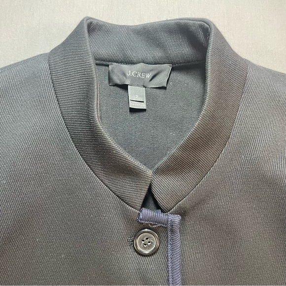 J Crew Tipped Twill Blazer Jacket w/ Mandarin Collar; Black/Navy - Womens Size 4 - Picture 3 of 16